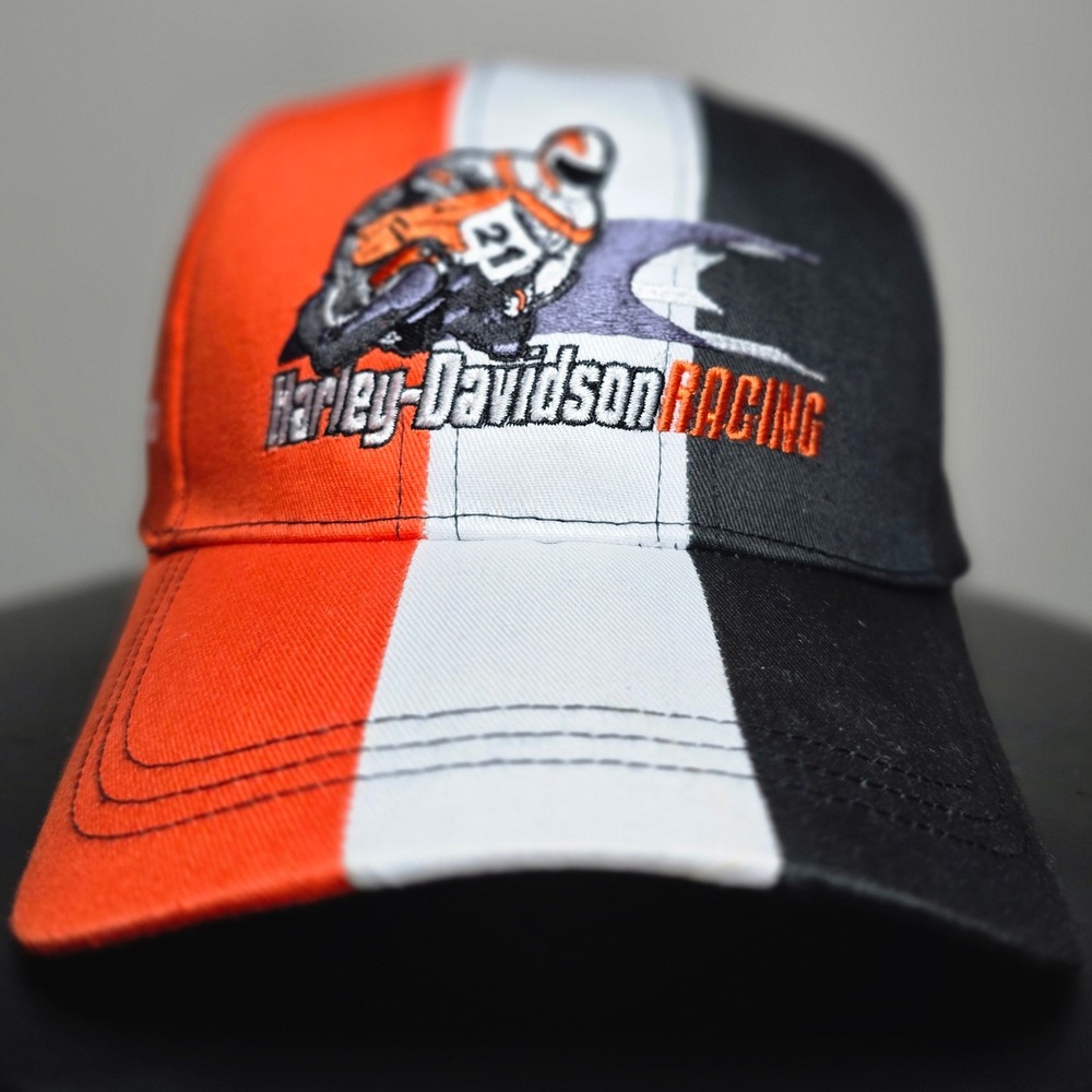 Harley Davidson Y2K Three-Tone NWT Biker Racing Snapback Hat